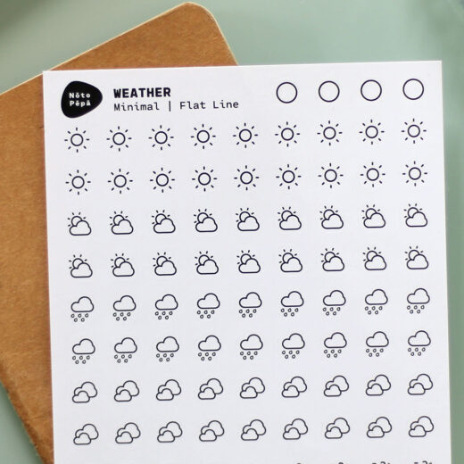 Detail Product Photography Weather Sticker Sheet – Minimal style on sketchbook